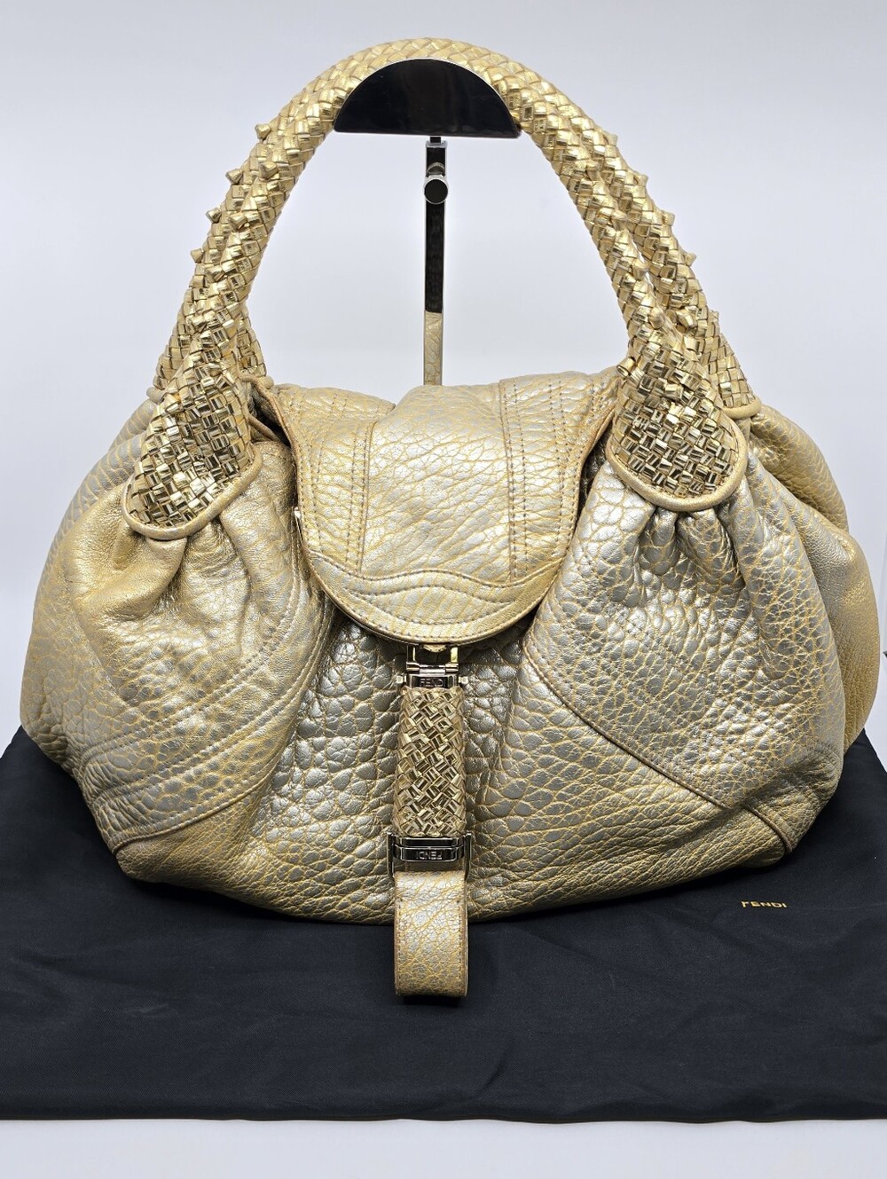 Fendi Leather Spy Gold Bag